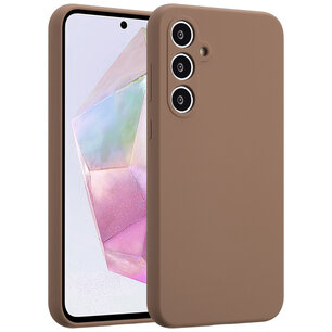 Accezz - Liquid Silicone Backcover pour Samsung Galaxy A35 - Light Brown