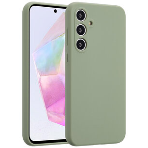 Accezz - Liquid Silicone Backcover pour Samsung Galaxy A35 - Cooper Green