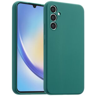 Accezz - Liquid Silicone Backcover for Samsung Galaxy A34 (5G) - Dark Green