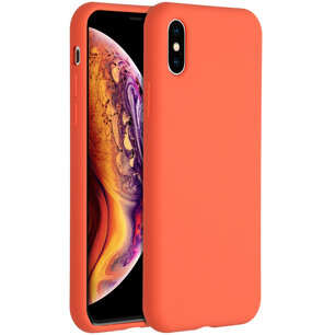 Accezz - Liquid Silicone Backcover pour Apple iPhone X / Xs - Nectarine Accezz - Liquid Silicone Backcover pour Apple iPhone X / Xs - Nectarine
