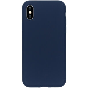 Accezz - Liquid Silicone Backcover pour Apple iPhone X / Xs - Dark Blue Accezz - Liquid Silicone Backcover pour Apple iPhone X / Xs - Dark Blue