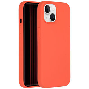 Accezz - Liquid Silicone Backcover pour Apple iPhone 15 - Nectarine
