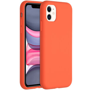 Accezz - Liquid Silicone Backcover voor Apple iPhone 11 - Nectarine