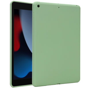 Accezz - Liquid Silicone Backcover voor Apple iPad 9 (2021) 10.2 inch / iPad 8 (2020) 10.2 inch / iPad 7 (2019) 10.2 inch - Light Green