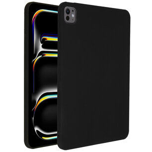 Accezz - Liquid Silicone Backcover met penhouder voor Apple iPad Pro 11 (2024) M4 - Black