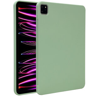 Accezz - Liquid Silicone Backcover met penhouder voor Apple iPad Pro 11 (2022 / 2021 / 2020 / 2018) - Light Green
