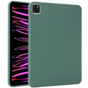 Accezz - Liquid Silicone Backcover met penhouder voor Apple iPad Pro 11 (2022 / 2021 / 2020 / 2018) - Dark Green
