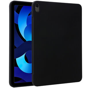 Accezz - Liquid Silicone Backcover met penhouder voor Apple iPad Air 11 inch (2025) M3 / (2024) M2 / Air 5 (2022) / Air 4 (2020) - Black