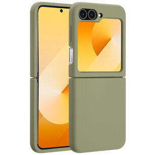 Accezz - Liquid Silicone Backcover met MagSafe voor Samsung Galaxy Z Flip 6 - Cooper Green