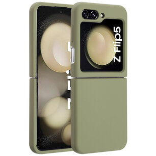 Accezz - Liquid Silicone Backcover met MagSafe voor Samsung Galaxy Z Flip 5 - Cooper Green