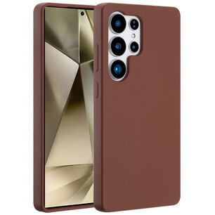 Accezz - Liquid Silicone Backcover avec MagSafe pour Samsung Galaxy S25 Ultra - New Tea Brown