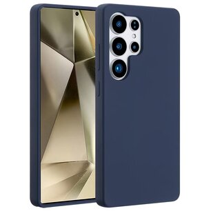 Accezz - Liquid Silicone Backcover avec MagSafe pour Samsung Galaxy S25 Ultra - Dark Blue