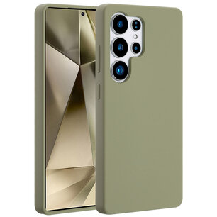 Accezz - Liquid Silicone Backcover avec MagSafe pour Samsung Galaxy S25 Ultra - Cooper Green