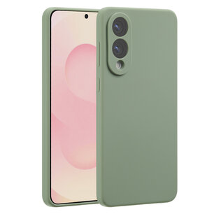 Accezz - Liquid Silicone Backcover avec MagSafe pour Samsung Galaxy S25 Edge - Cooper Green