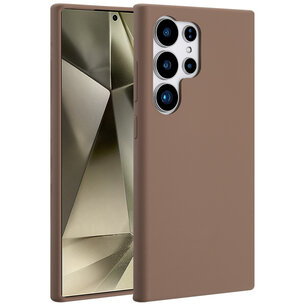 Accezz - Liquid Silicone Backcover avec MagSafe pour Samsung Galaxy S24 Ultra - Light Brown