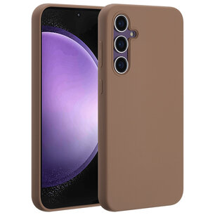Accezz - Liquid Silicone Backcover met MagSafe voor Samsung Galaxy S23 FE - Light Brown