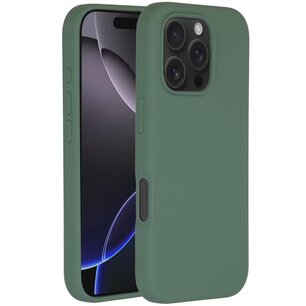 Accezz - Liquid Silicone Backcover avec MagSafe pour Apple iPhone 16 Pro - Dark Green