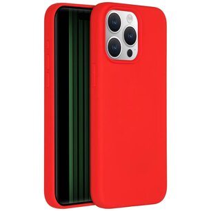 Accezz - Liquid Silicone Backcover avec MagSafe pour Apple iPhone 15 Pro Max - Red