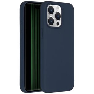 Accezz - Liquid Silicone Backcover avec MagSafe pour Apple iPhone 15 Pro Max - Dark Blue