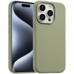 Accezz - Liquid Silicone Backcover avec MagSafe pour Apple iPhone 15 Pro - Cooper Green