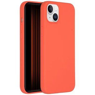 Accezz - Liquid Silicone Backcover avec MagSafe pour Apple iPhone 15 Plus - Nectarine