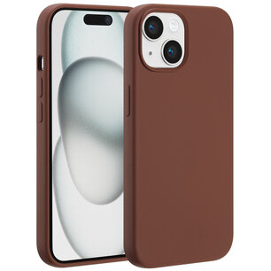 Accezz - Liquid Silicone Backcover avec MagSafe pour Apple iPhone 15 - New Tea Brown