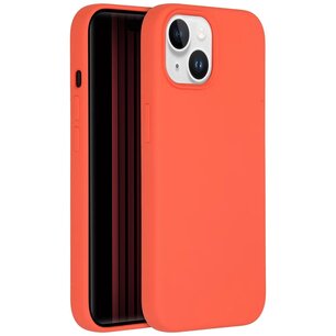 Accezz - Liquid Silicone Backcover avec MagSafe pour Apple iPhone 15 - Nectarine