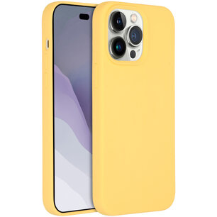 Accezz - Liquid Silicone Backcover met MagSafe voor Apple iPhone 14 Pro Max - Yellow