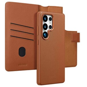 Accezz - Leather Bookcase 2-in-1 met MagSafe voor Samsung Galaxy S25 Ultra - Sienna Brown