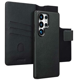 Accezz - Leather Bookcase 2-in-1 met MagSafe voor Samsung Galaxy S25 Ultra - Onyx Black