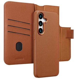 Accezz - Leather Bookcase 2-in-1 met MagSafe voor Samsung Galaxy S25 Plus - Sienna Brown