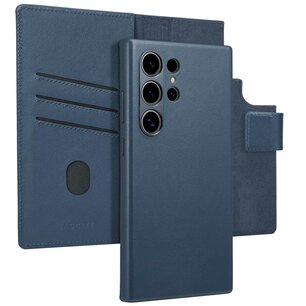Accezz - Leather Bookcase 2-in-1 avec MagSafe pour Samsung Galaxy S24 Ultra - Nightfall Blue