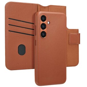 Accezz - Leather Bookcase 2-in-1 avec MagSafe pour Samsung Galaxy S24 - Sienna Brown