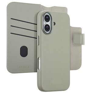 Accezz - Leather Bookcase 2-in-1 avec MagSafe pour Apple iPhone 17 - Light Grey