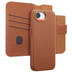 Accezz - Leather Bookcase 2-in-1 met MagSafe voor Apple iPhone 16e - Sienna Brown