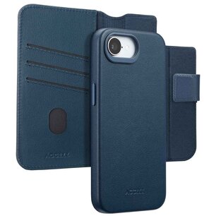 Accezz - Leather Bookcase 2-in-1 avec MagSafe pour Apple iPhone 16e - Nightfall Blue