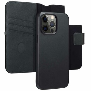 Accezz - Leather Bookcase 2-in-1 avec MagSafe pour Apple iPhone 15 Pro Max - Onyx Black
