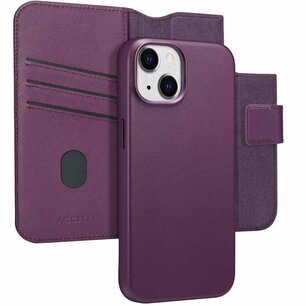 Accezz - Leather Bookcase 2-in-1 avec MagSafe pour Apple iPhone 14 - Heath Purple
