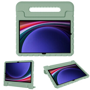 Accezz - Kidsproof Backcover met handvat voor Samsung Galaxy Tab S10 Lite / S9 11.0 inch / Tab S10 FE / S9 FE 10.9 inch - Olive Green