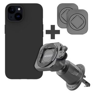 Accezz - EasyLock telefoonhouder auto - inclusief hoesje voor Apple iPhone 15 - Ventilatierooster - 360 graden draaibaar - Black
