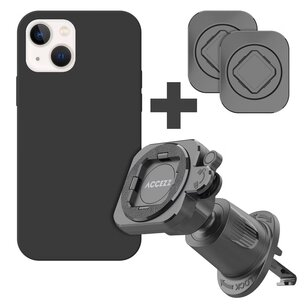 Accezz - EasyLock telefoonhouder auto - inclusief hoesje voor Apple iPhone 14 - Ventilatierooster - 360 graden draaibaar - Black