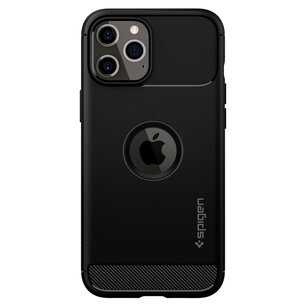 Spigen - Rugged Armor Backcover voor Apple iPhone 12 (Pro) - Black