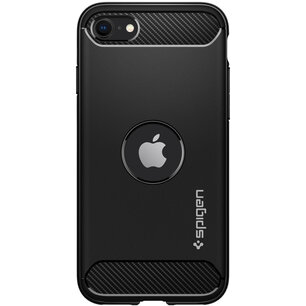 Spigen - Rugged Armor Backcover voor Apple iPhone SE (2022 / 2020) - Black