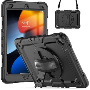Accezz - Rugged Backcover met schouderstrap voor Apple iPad Air 3 (2019) / Pro 10.5 (2017) - Black