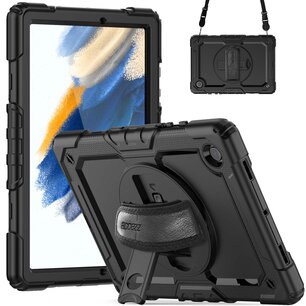 Accezz - Rugged Backcover met schouderstrap voor Samsung Galaxy Tab A8 - Black