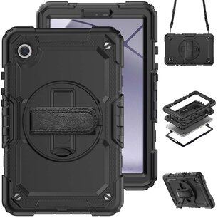 Accezz - Rugged Backcover met schouderstrap voor Samsung Galaxy Tab A9 8.7 inch - Black