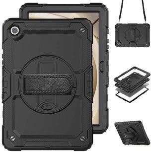 Accezz - Rugged Backcover met schouderstrap voor Samsung Galaxy Tab A9 Plus - Black