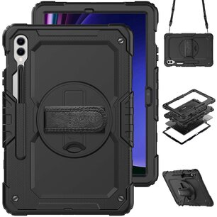 Accezz - Rugged Backcover met schouderstrap voor Samsung Galaxy Tab S10 Plus / Tab S9 FE Plus / Tab S9 Plus - Black
