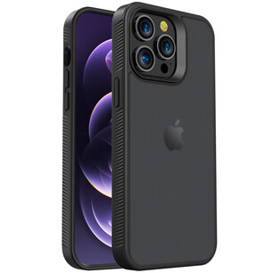 Accezz - Rugged Frosted Backcover pour Apple iPhone 14 Pro Max - Black