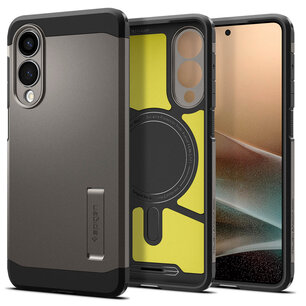 Spigen - Tough Armor Backcover MagSafe voor Samsung Galaxy S25 Edge - Gunmetal